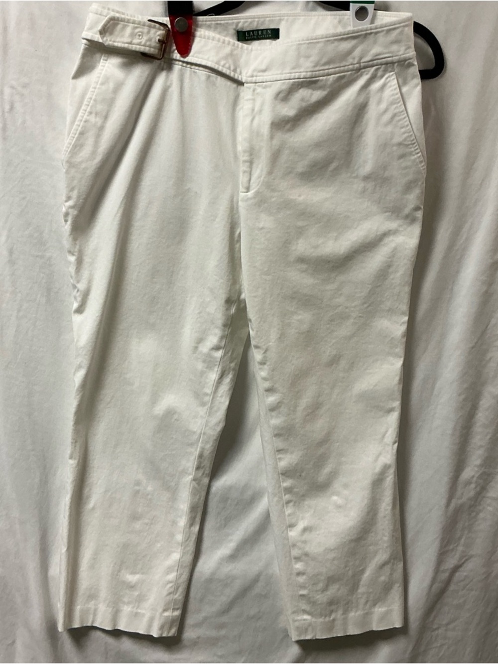 Lauren Ralph Lauren White Button-Front Pants